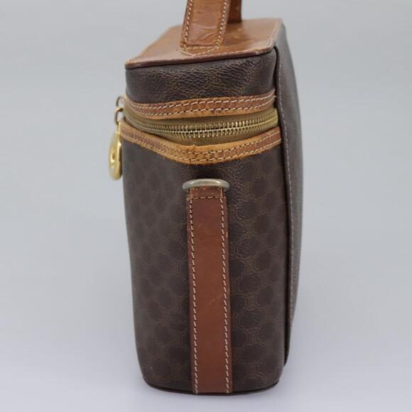 CELINE Macadam Canvas Vanity Hand Bag Pvc Leather Brown - Picture 4 of 13